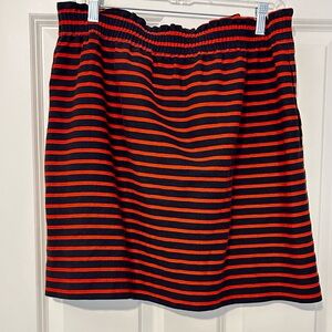J. Crew Black and Red Striped Mini Skirt